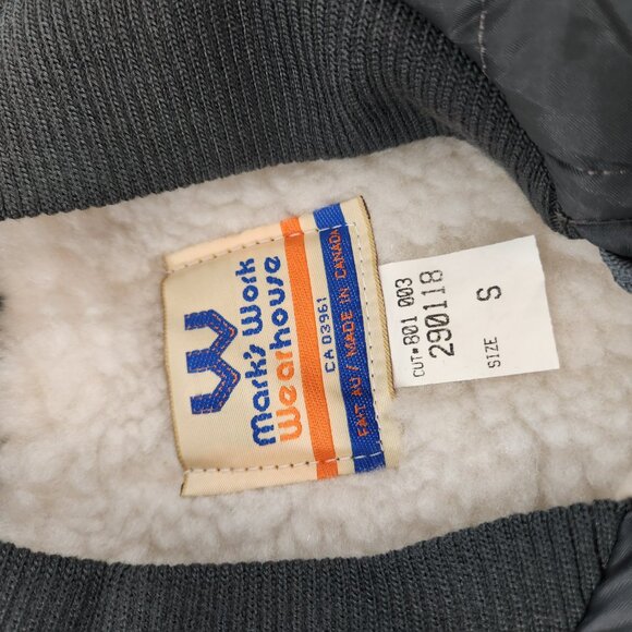 Vintage Marks Work Wearhouse Puffer Sherpa Vest Mens Small Gray NWT - Picture 8 of 10